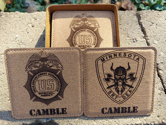 Custom Engraved Leatherette Coasters