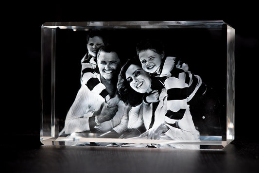 custom 3D laser engraved rectangle crystal