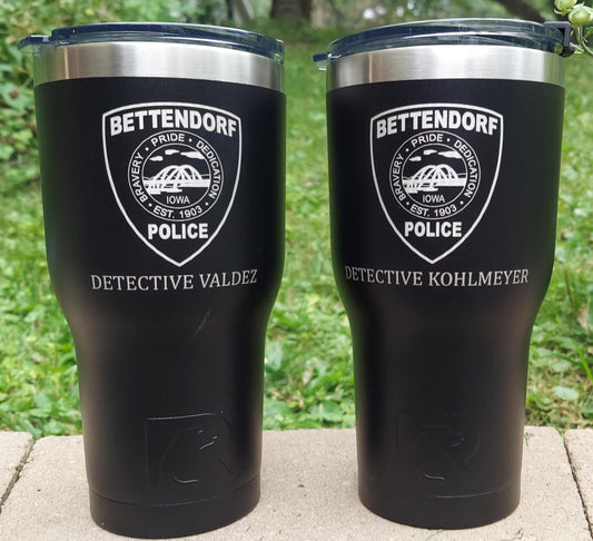 custom laser engraved rtic tumbler law enforcement