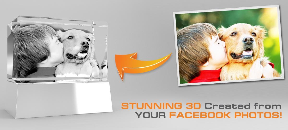 3d engraving created from facebook photos