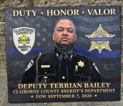 Deputy Terrian Bailey Claiborne County Sheriff's Department Mississippi Plaques for Heroes police memorial plaque 