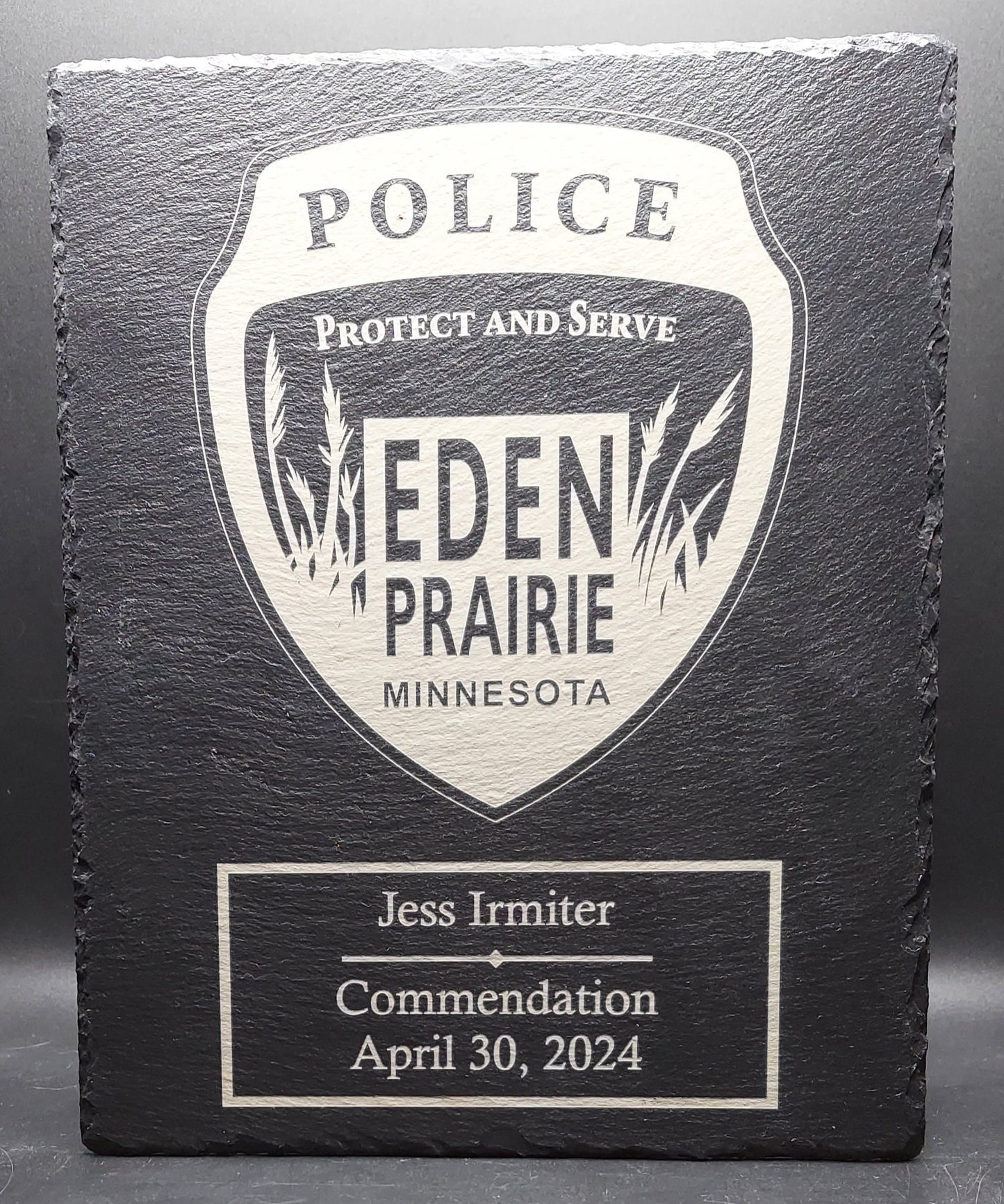CUSTOM engraved police officer commendation plaque