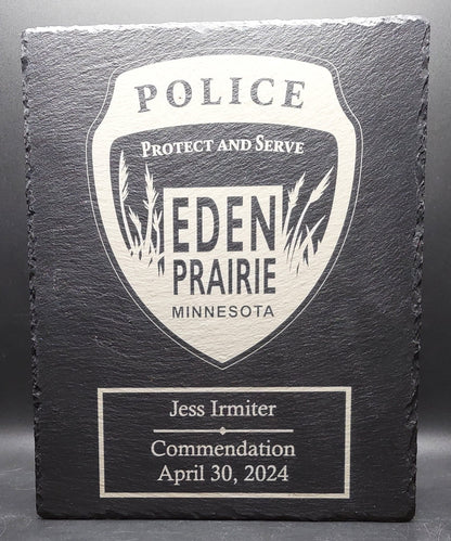 CUSTOM engraved police officer commendation plaque