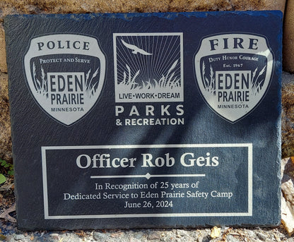 CUSTOM engraved police officer retirement plaque