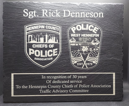 CUSTOM engraved police officer retirement plaque