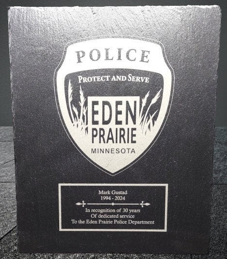 CUSTOM engraved police officer retirement plaque