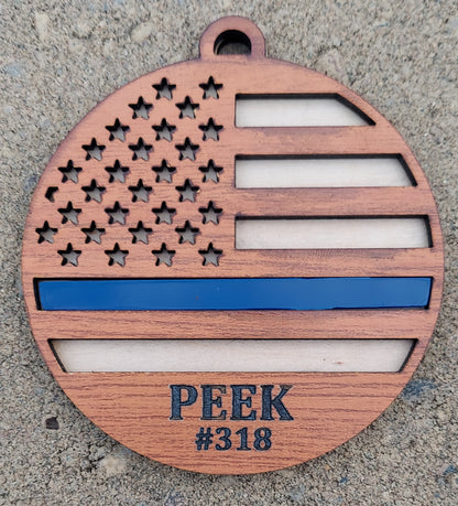 Custom Engraved Police Officer Ornament