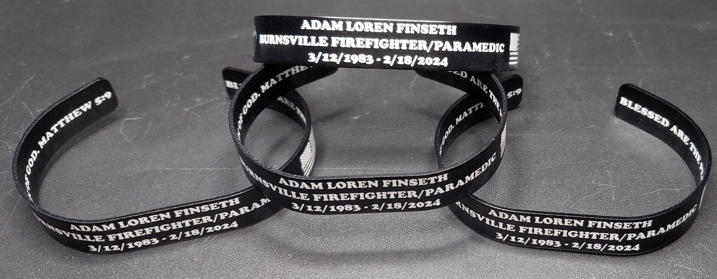 Custom engraved firefighter memorial bracelets 