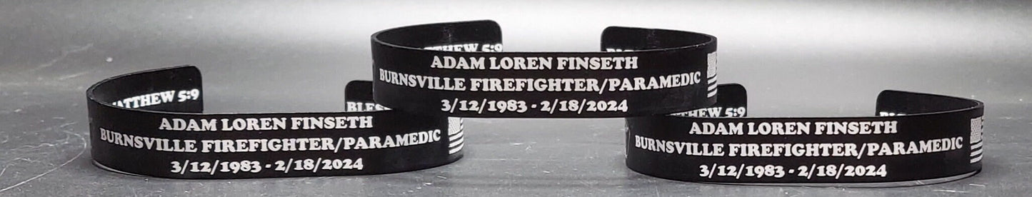 Custom engraved firefighter memorial bracelets 