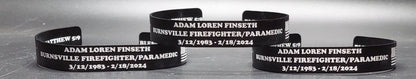 Custom engraved firefighter memorial bracelets 