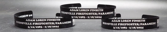 Custom engraved firefighter memorial bracelets 