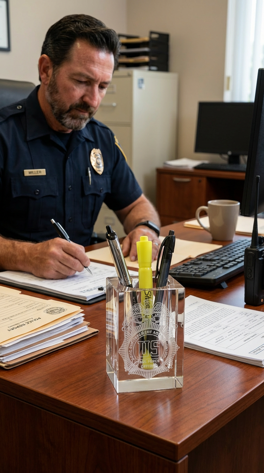 Custom engraved pen pencil holder