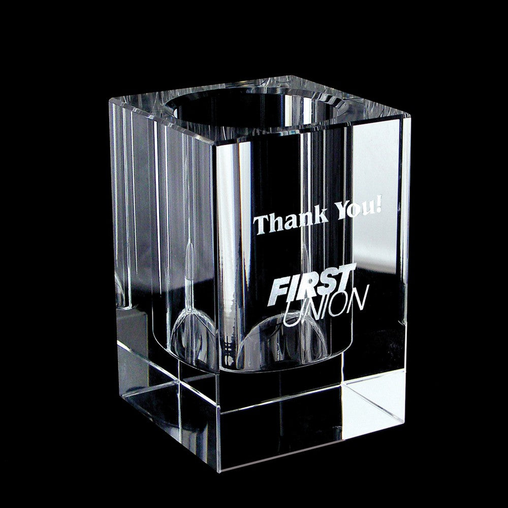 Custom engraved pen pencil holder