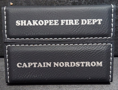 Custom engraved business card holder