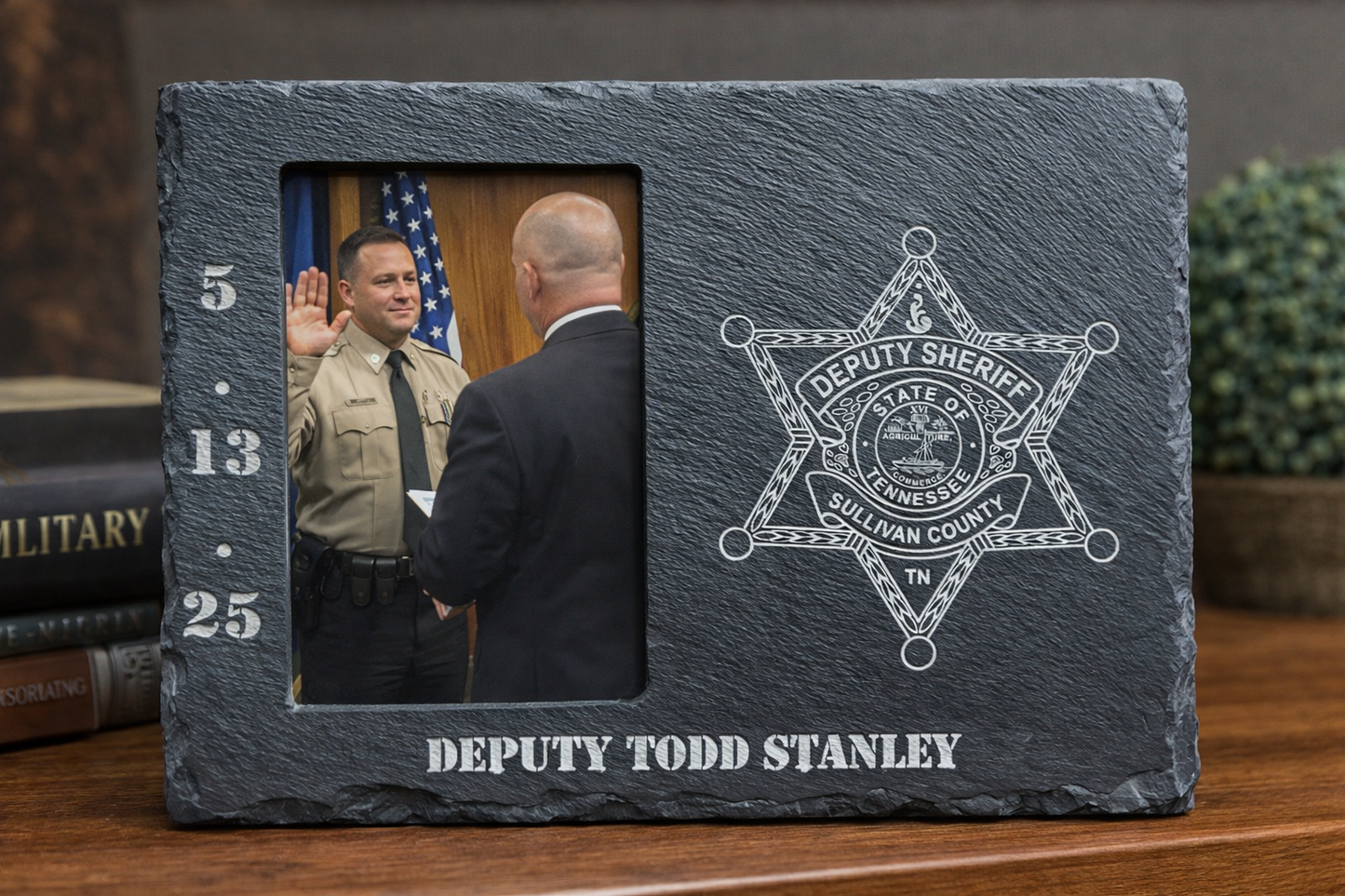 Engraved slate frame - police officer 