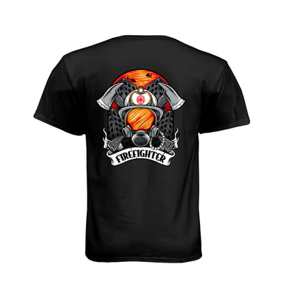 Firefighter Helmet & SCBA Mask Fire Rescue Shirt