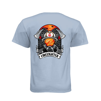 Firefighter Helmet & SCBA Mask Fire Rescue Shirt