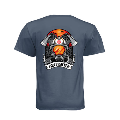 Firefighter Helmet & SCBA Mask Fire Rescue Shirt