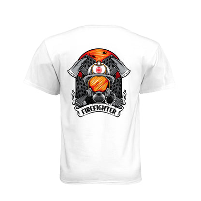 Firefighter Helmet & SCBA Mask Fire Rescue Shirt
