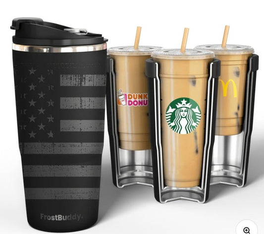 Frost Buddy To Go Buddy - Gun Metal Glory - Distressed American Flag - Patriotic