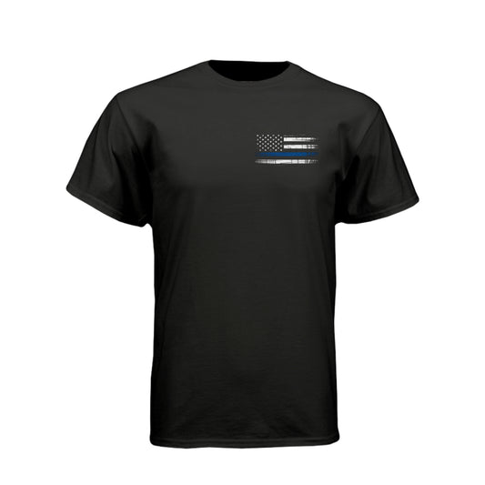 Minnesota Proud Thin Blue Line distressed American flag T-shirt