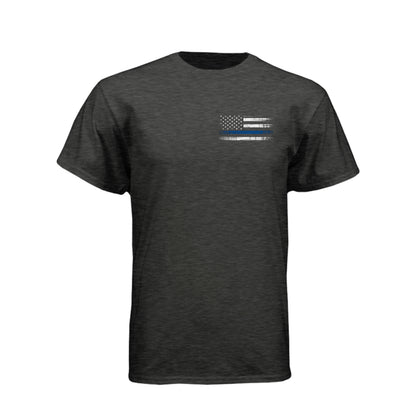 Minnesota Proud Thin Blue Line distressed American flag T-shirt