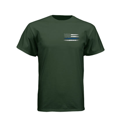 Minnesota Proud Thin Blue Line distressed American flag T-shirt