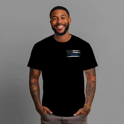 Minnesota Proud Thin Blue Line distressed American flag T-shirt