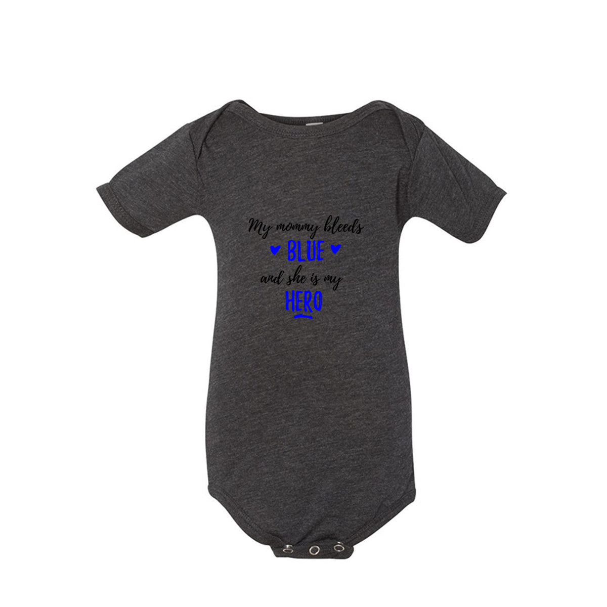 My Mommy Bleeds Blue police baby Thin Blue Line infant bodysuit