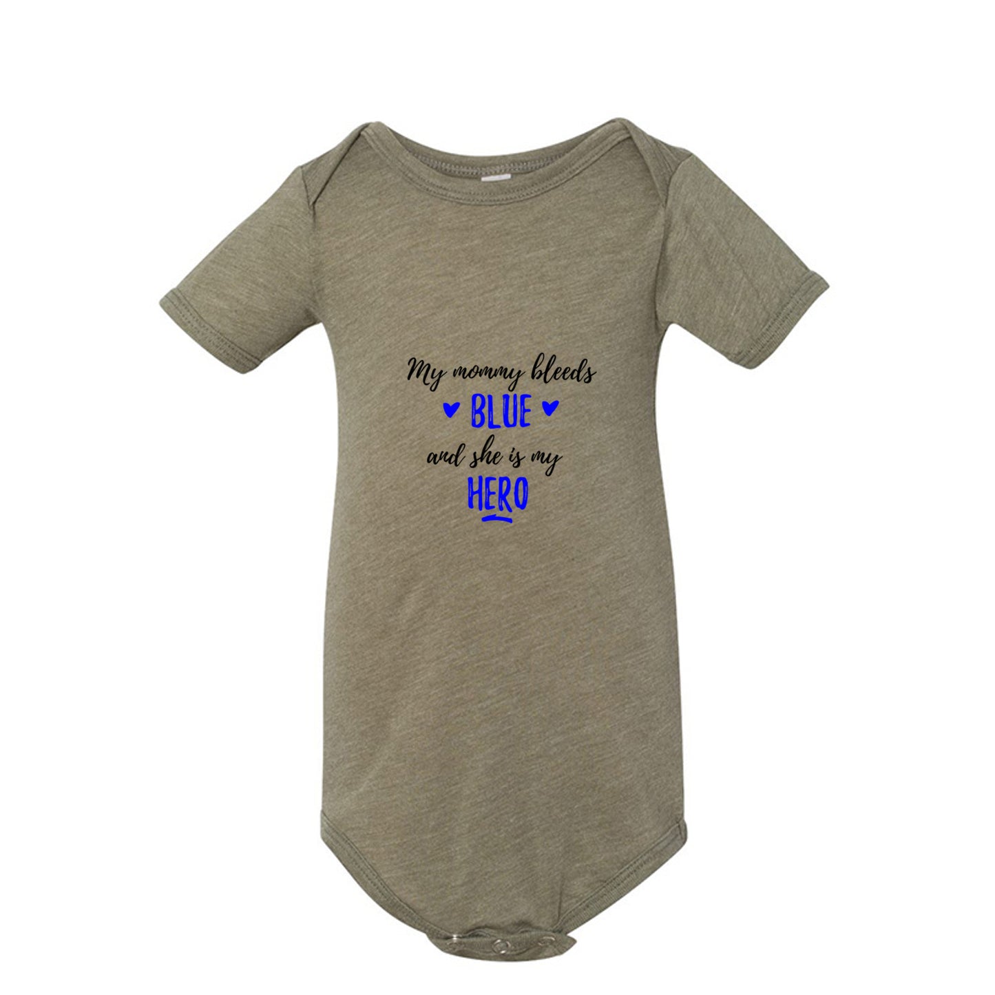 My Mommy Bleeds Blue police baby Thin Blue Line infant bodysuit