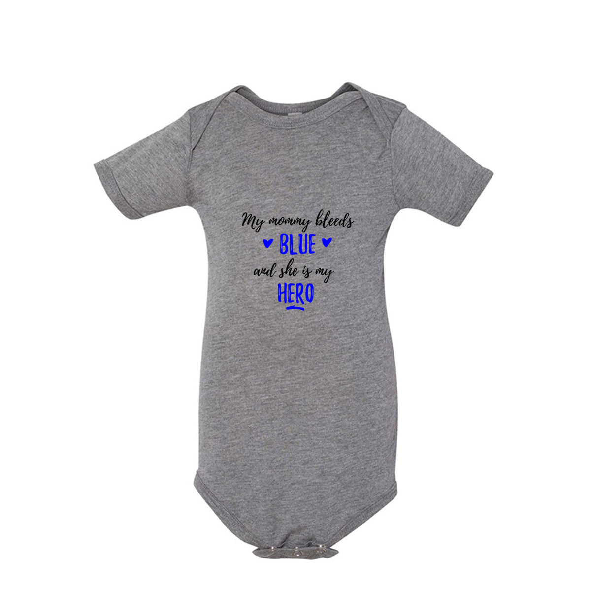 My Mommy Bleeds Blue police baby Thin Blue Line infant bodysuit