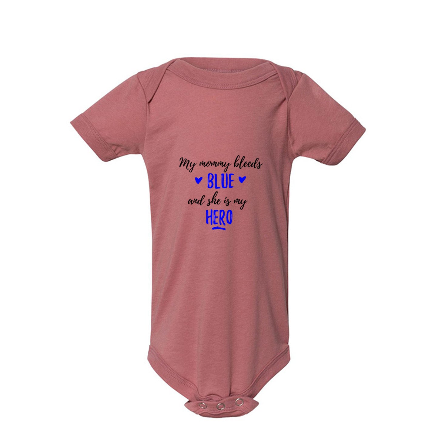 My Mommy Bleeds Blue police baby Thin Blue Line infant bodysuit