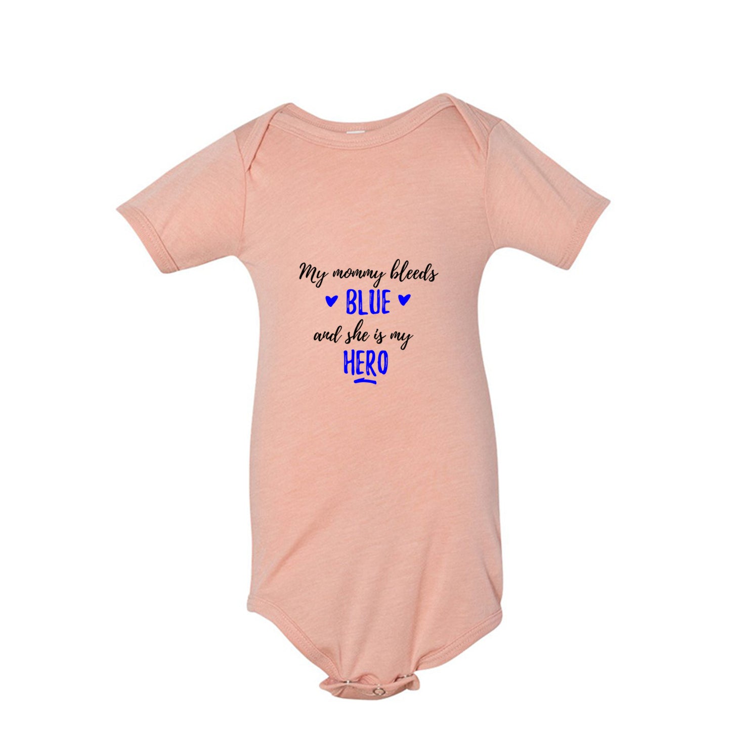 My Mommy Bleeds Blue police baby Thin Blue Line infant bodysuit