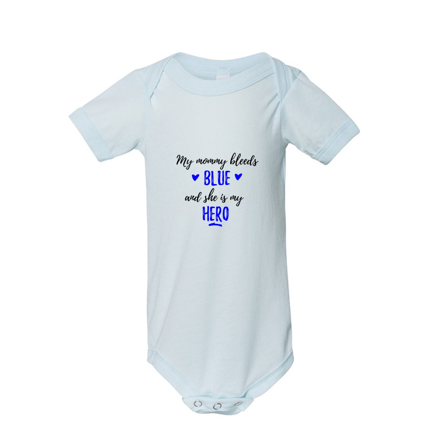 My Mommy Bleeds Blue police baby Thin Blue Line infant bodysuit