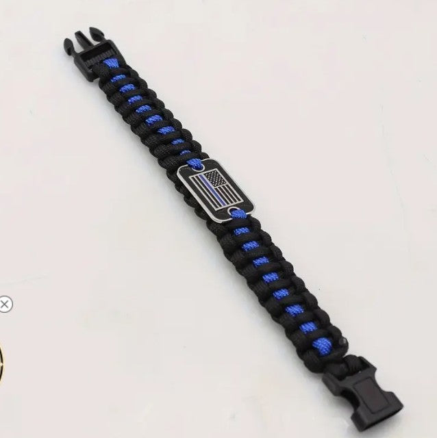 blue line police paracord bracelet
