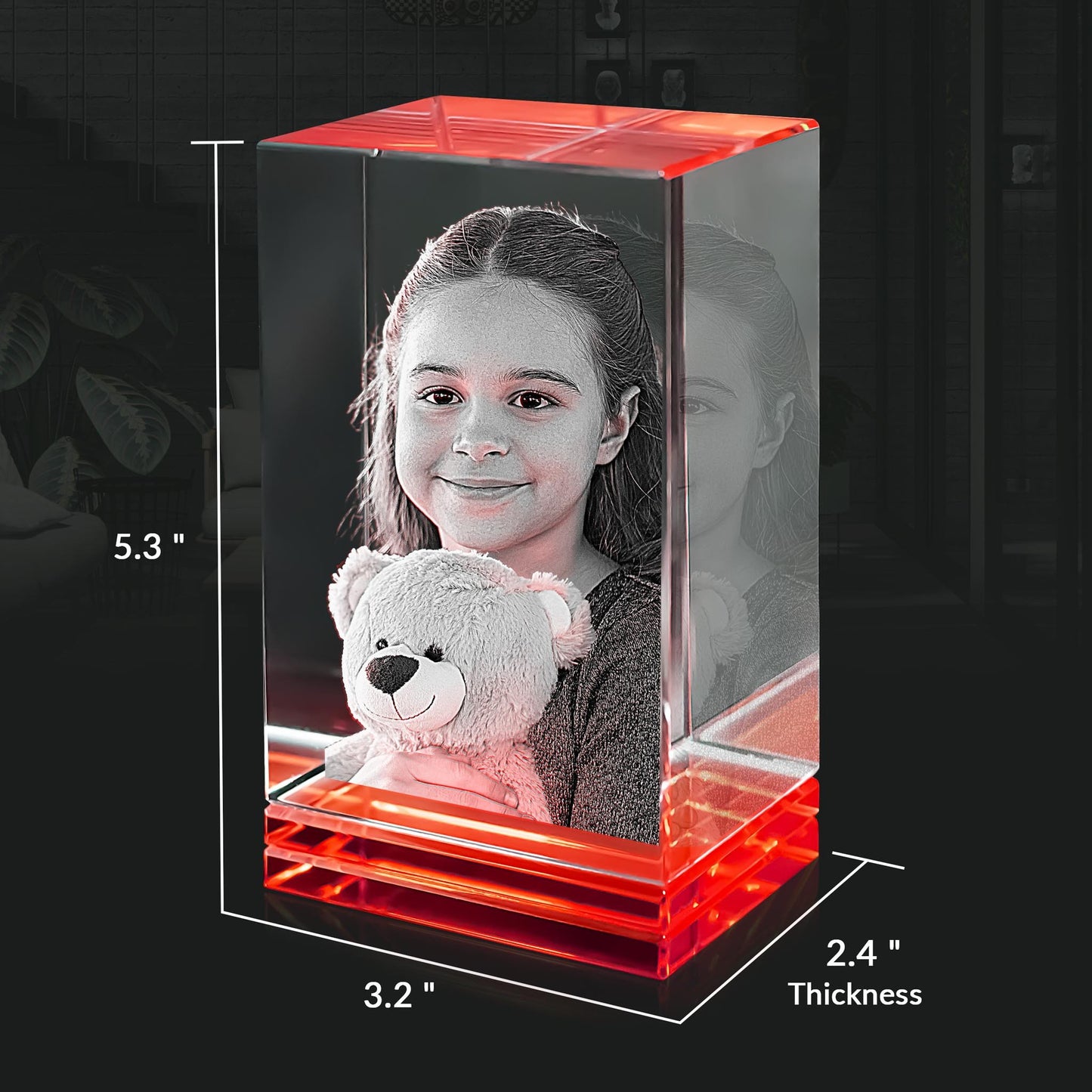 Red Skirt Keepsake 3D Engraved 