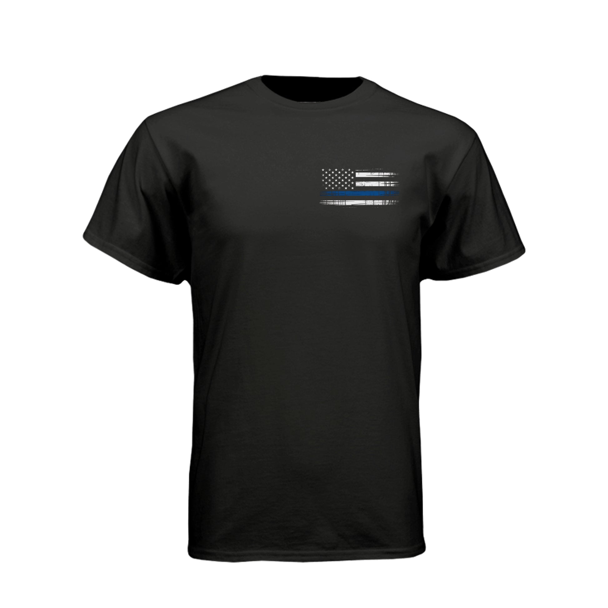 The Night Watch police T-shirt with Thin Blue Line flag and police officer
