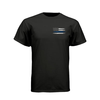 The Night Watch police T-shirt with Thin Blue Line flag and police officer