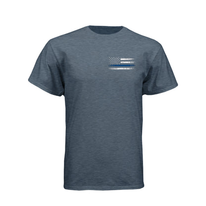 The Night Watch police T-shirt with Thin Blue Line flag and police officer