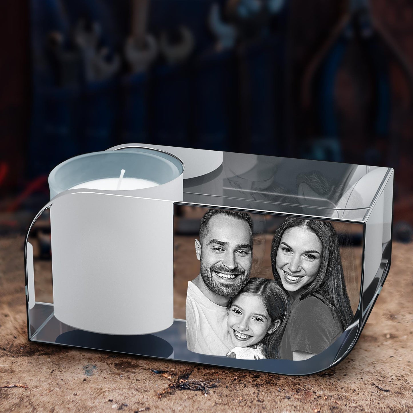 custom laser engraved 3d photo scented candle
