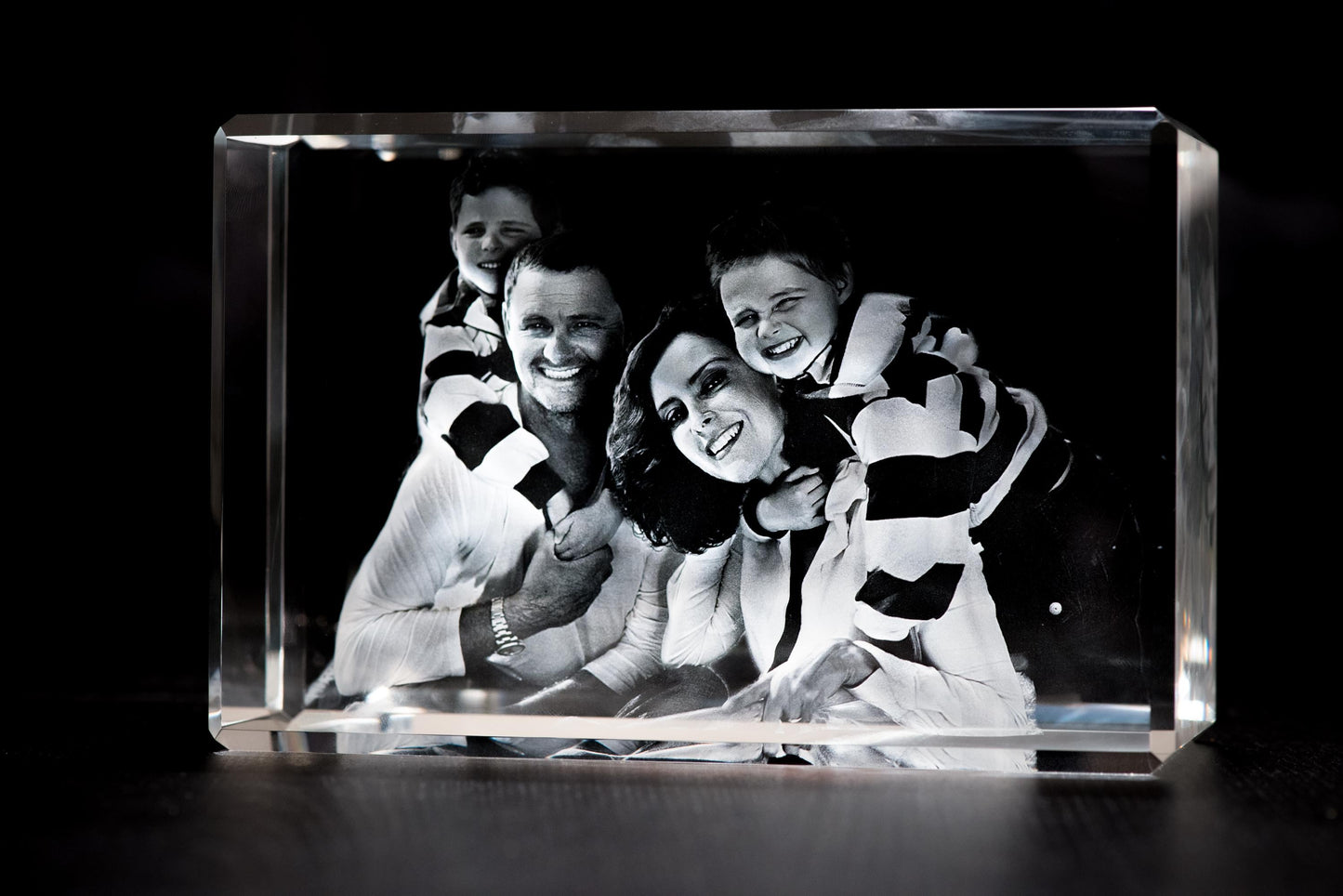 custom 3D laser engraved rectangle crystal 