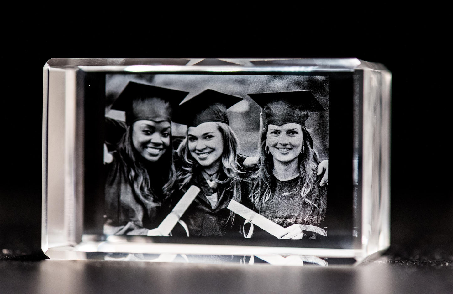 custom 3D laser engraved rectangle crystal 