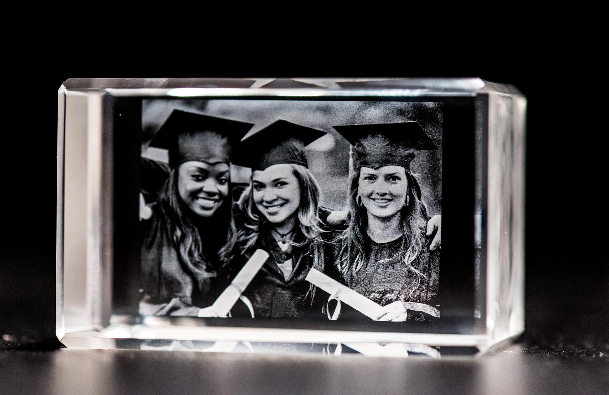 custom 3D laser engraved rectangle crystal 