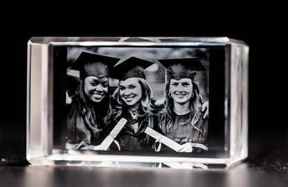 custom 3D laser engraved rectangle crystal 