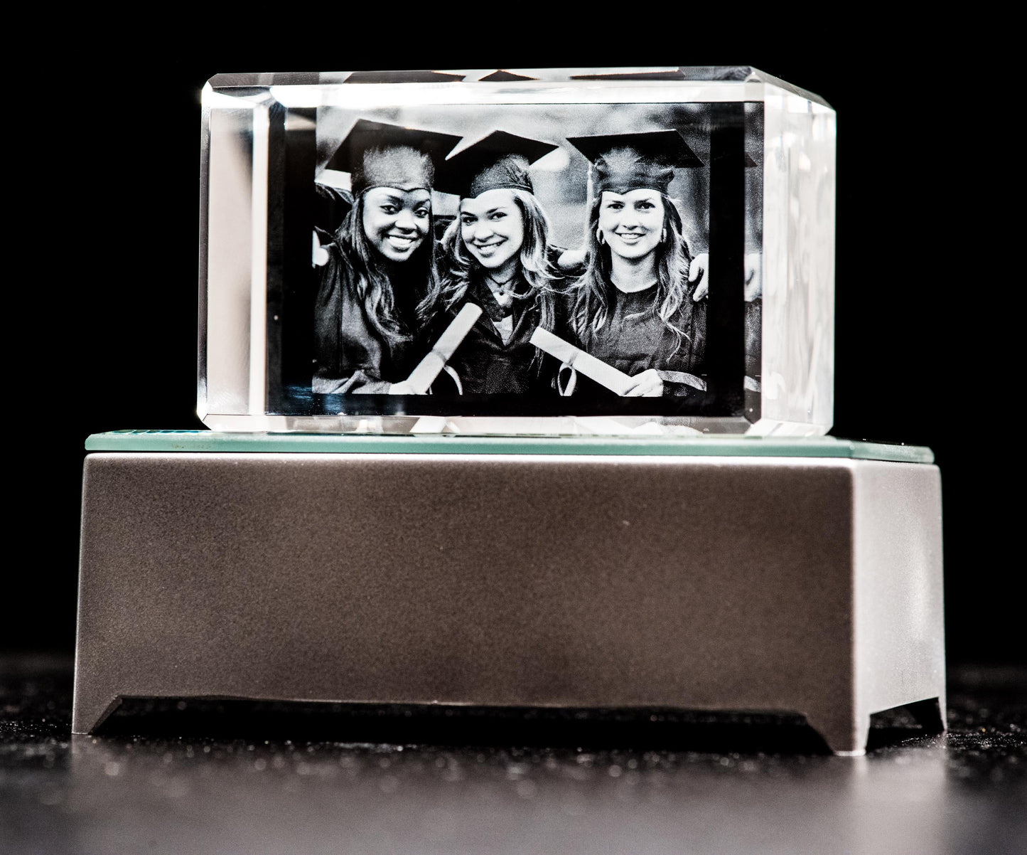 custom 3D laser engraved rectangle crystal 