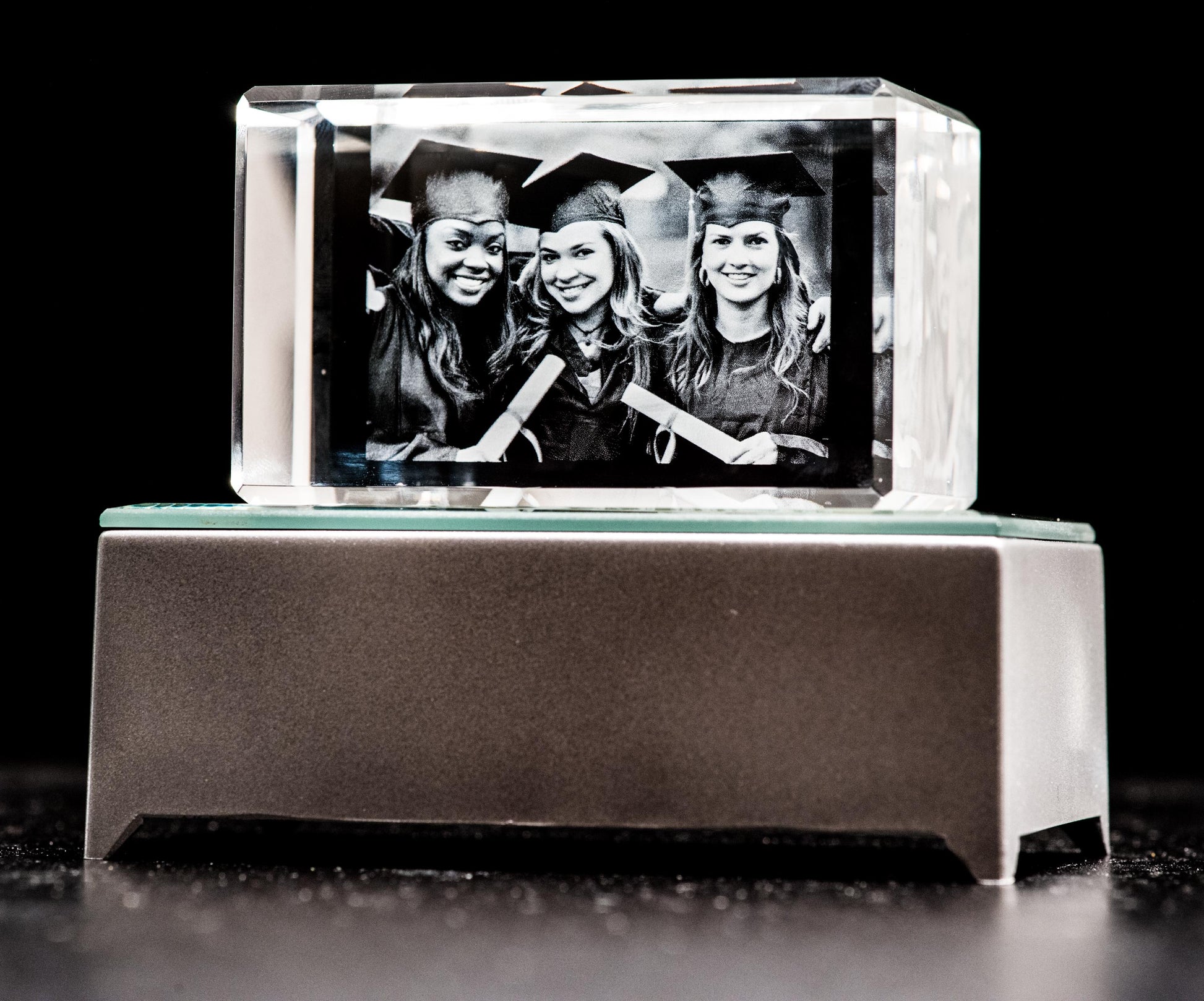 custom 3D laser engraved rectangle crystal 