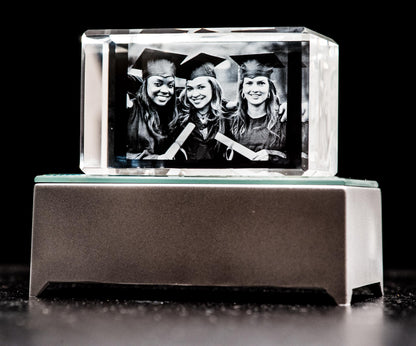 custom 3D laser engraved rectangle crystal 