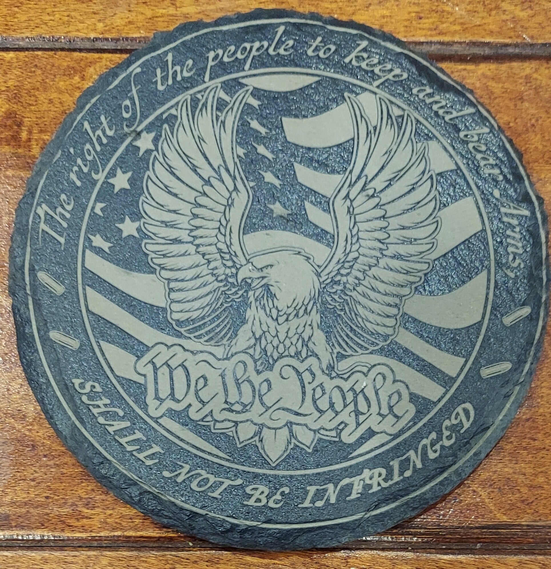custom engraved 2nd amendment slate coasters 
