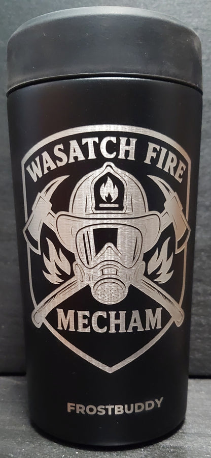 custom engraved black frost buddy firefighter themed