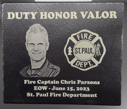 custom engraved firefighter memorial plaque